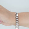 Video image preview for Finished Men's Cuban Curb Bracelet in Sterling Silver Rhodium Finish (7.30 mm - 20.00 mm)