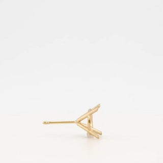 Round Four Prong Martini Basket Style Earrings with Push Post