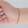 Video image preview for Finished Medium Round Curb Bracelet in Sterling Silver 18K Pink Gold Finish (3.50 mm - 4.90 mm)