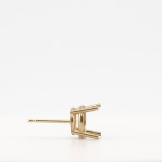 Round Four Prong Medium Weight Basket Earrings with Screw Post