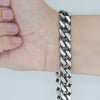 Video image preview for Finished Sterling Silver Men's Cuban Curb Bracelet with Black Ruthenium Finish (9.00 mm - 13.00 mm)