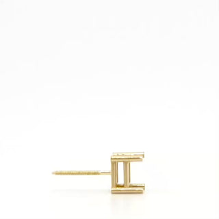 Square Four Prong Basket Earrings with Screw Post