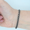 Video image preview for Finished Wheat Necklace in Sterling Silver with Black Ruthenium Finish (4.00 mm - 5.60 mm)