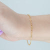 Video image preview for Finished Clover Alternating Valentino Paperclip Bracelet in 14K Gold-Filled (3.00 mm)