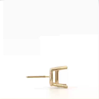 Square Four Prong Basket Earrings with Screw Post