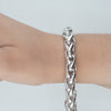 Video image preview for Finished Men's Classic Wheat Bracelet in Sterling Silver Rhodium Finish (4.00 mm - 9.20 mm)