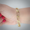 Video image preview for Finished Elongated Curb Bracelet in Sterling Silver 18K Yellow Gold Finish (5.80 mm - 11.70 mm)