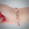 Video image preview for Finished Elongated Curb Bracelet in Sterling Silver 18K Pink Gold Finish (5.80 mm - 11.70 mm)