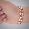 Video image preview for Finished Classic Curb Bracelet in Sterling Silver 18K Pink Gold Finish (3.00 mm - 11.00 mm)