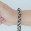 Video image preview for Finished Men's Classic Wheat Bracelet in Sterling Silver Black Ruthenium Finish (4.00 mm - 9.20 mm)