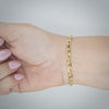 Video image preview for Finished Elongated Diamond Cut Cable Bracelet in 14K Yellow Gold (1.00 mm - 5.10 mm)