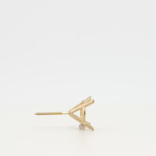 Round Four Prong Martini Basket Style Earrings with Screw Post