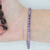 Video image preview for Tennis Bracelet with Amethyst Colored CZ in Sterling Silver (2 mm - 4 mm)