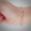 Video image preview for Finished Elongated Curb Necklace in Sterling Silver 18K Pink Gold Finish  (5.80 mm - 11.70 mm)