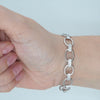 Video image preview for Finished Oval Paperclip Cable Necklace with Alternating CZ Stones in Sterling Silver (9.00 mm)