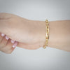 Video image preview for Finished Elongated Diamond Cut Cable Bracelet in 14K Yellow Gold (1.00 mm - 5.10 mm)