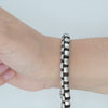 Video image preview for Finished Men's Box Bracelet in Sterling Silver Black Ruthenium Finish (7.50 mm)