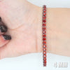 Video image preview for Tennis Bracelet with Garnet Colored CZ in Sterling Silver (2 mm - 4 mm)