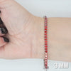 Video image preview for Tennis Bracelet with Garnet Colored CZ in Sterling Silver (2 mm - 4 mm)