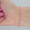 Video image preview for Finished Cable Bracelet with Pink Enamel Beads in 14K Yellow Gold (1.20 mm)