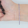 Video image preview for Tennis Bracelet with Alexandrite Colored CZ in Sterling Silver (2 mm - 4 mm)