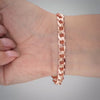 Video image preview for Finished Classic Curb Bracelet in Sterling Silver 18K Pink Gold Finish (3.00 mm - 11.00 mm)