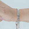 Video image preview for Finished Men's Cuban Curb Bracelet in Sterling Silver Rhodium Finish (7.30 mm - 20.00 mm)