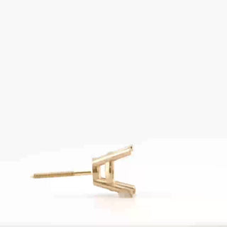 Round Four Prong Heavy Weight Basket Earrings with Screw Post