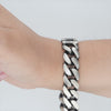 Video image preview for Finished Sterling Silver Men's Cuban Curb Bracelet with Black Ruthenium Finish (9.00 mm - 13.00 mm)