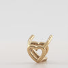 Four Prong Heart Shape Wire Basket Settings in 18K Gold (3.00 x 3.00 mm - 9.00 x 9.00 mm)