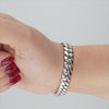 Video image preview for Finished Handmade Cuban Curb Bracelet in Sterling Silver (4.00 mm - 19.00 mm)