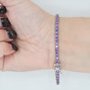 Video image preview for Tennis Bracelet with Amethyst Colored CZ in Sterling Silver (2 mm - 4 mm)