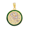 Sterling Silver Al-Karim Pendant with Green Enamel (38 x 29 mm)