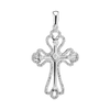 Sterling Silver Trefoil Cross Pendant with Cubic Zirconia (49 x 27 mm)