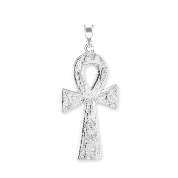 Sterling Silver Ankh Cross Pendant (37 x 15 mm)