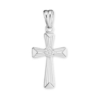 Sterling Silver Tapered Cross Pendant (37 x 18 mm)