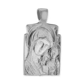 Sterling Silver Two-Tone Madonna and Child Pendant and Medallions (37 x 22 mm)