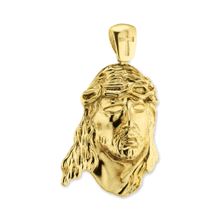 14K Gold Christ Head Pendant (39 x 22 mm)