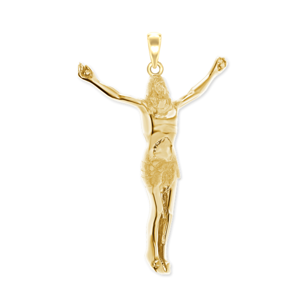 14K Gold Body of Christ Pendant (52 x 32 mm)