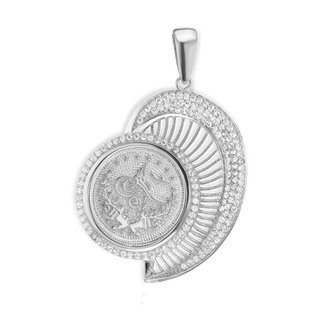 Sterling Silver Turkish Coin Pendant (42 x 30 mm)