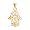 14K Gold Hamsa Filigree Pendant (31 x 18 mm)