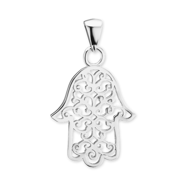 14K Gold Hamsa Filigree Pendant (31 x 18 mm)