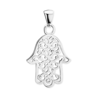 14K Gold Hamsa Filigree Pendant (31 x 18 mm)