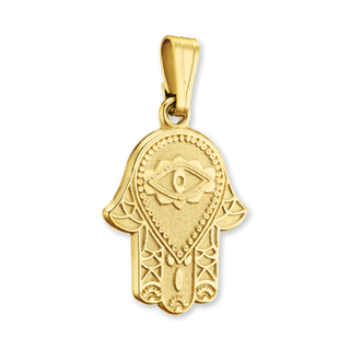 14K Gold Hamsa Pendant (19 x 12 mm)