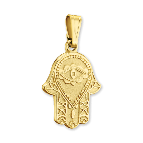 14K Gold Hamsa Pendant (19 x 12 mm)