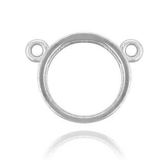 Round Bezel Pendants with Rings in Sterling Silver (3.00 mm - 8.00 mm)