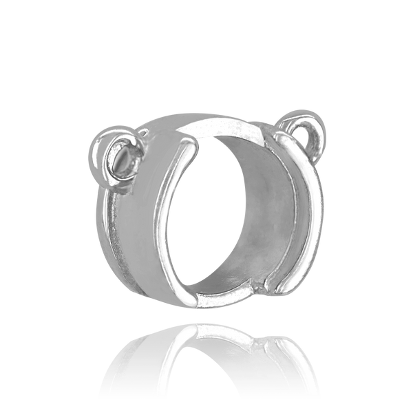 Round Half Bezel Pendants with Rings in Sterling Silver (3.60 mm - 7.00 mm)