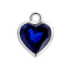 Diamond or Gemstone Heart Bezel Drop Charm in 14K White Gold