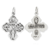 Sterling Silver Double-Sided Four-Way Cross Pendant with Antique Finish (24 x 17 mm)