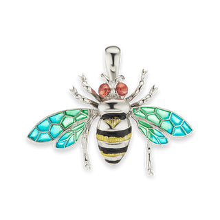 Fancy Bee Charm in Sterling Silver (30 x 41mm)